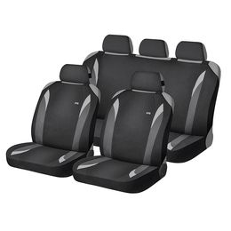 Накидки на сиденья автомобиля FORMULA PLUS комплект, трикотаж, тёмно-серый, чёрный