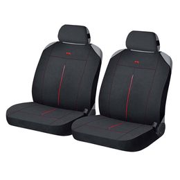 Накидки на сиденья автомобиля VERTICAL FRONT передние, полиэстер, чёрный, чёрный, красный, красный