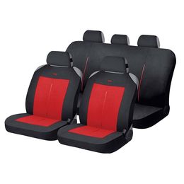Накидки на сиденья автомобиля VERTICAL комплект, полиэстер, красный, чёрный, красный, красный