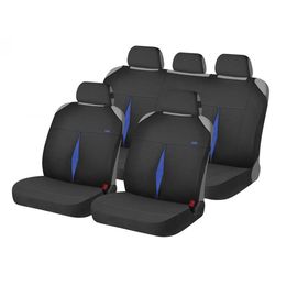 Накидки на сиденья автомобиля KARAT PLUS комплект, трикотаж, голубой, чёрный