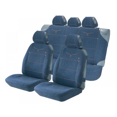 Накидки на сиденья автомобиля SPIN PLUS комплект, джинсовая ткань, синий