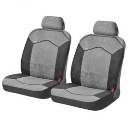 Накидки на сиденья автомобиля GOTHIC FRONT передние, алькантара, светло-серый, тёмно-серый