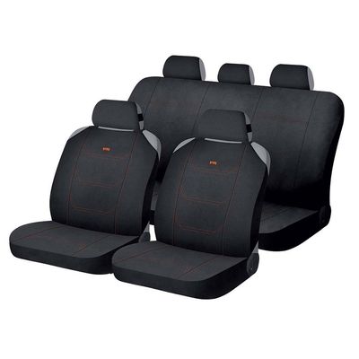 Накидки на сиденья автомобиля CROSS комплект, полиэстер, чёрный, чёрный, оранжевый