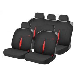 Накидки на сиденья автомобиля KARAT PLUS комплект, трикотаж, красно-чёрный