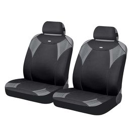 Накидки на сиденья автомобиля VIPER FRONT передние, полиэстер, чёрный, серый, серый