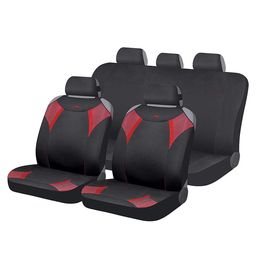Накидки на сиденья автомобиля VIPER комплект, полиэстер, чёрный, красный, красный
