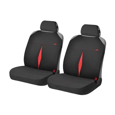 Накидки на сиденья автомобиля KARAT FRONT передние, трикотаж, красно-чёрный