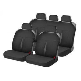 Накидки на сиденья автомобиля KARAT PLUS комплект, трикотаж, тёмно-серый, чёрный