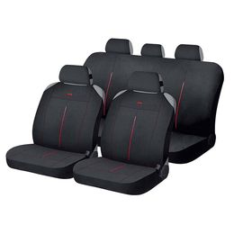 Накидки на сиденья автомобиля VERTICAL комплект, полиэстер, чёрный, чёрный, красный