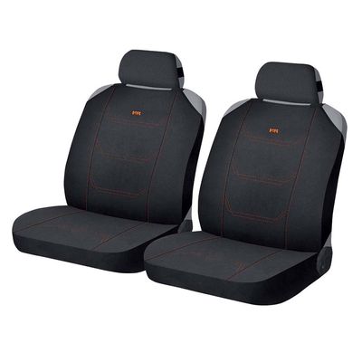 Накидки на сиденья автомобиля CROSS FRONT передние, полиэстер, чёрный, чёрный, оранжевый