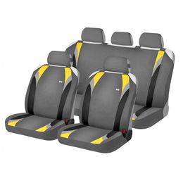 Накидки на сиденья автомобиля FORMULA PLUS комплект, трикотаж, жёлтый, серый