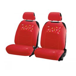 Накидки на сиденья автомобиля BUTTERFLIES FRONT передние, трикотаж, красный