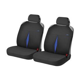 Накидки на сиденья автомобиля KARAT FRONT передние, трикотаж, голубой, чёрный