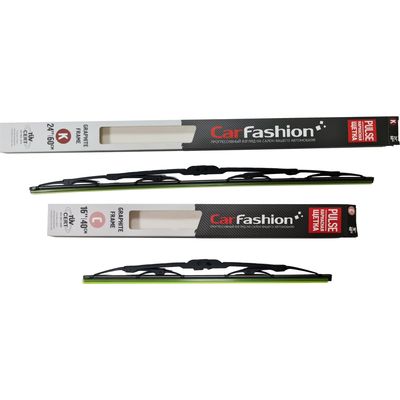 Щётки стеклоочистителя для Geely Emgrand EC7 I Рестайлинг хэтчбек 5 дв. 2017-2019, дворники на Джили Эмгранд EC7 комплект CarFashion PULSE каркасные - водительский 600 мм, пассажирский 400 мм (24 / 16 дюймов)