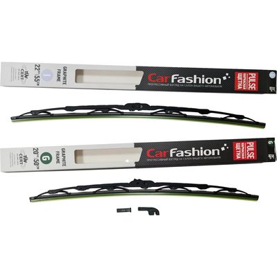 Щётки стеклоочистителя для Ford Transit Connect I Рестайлинг фургон 2009-н.в., LWB, дворники на Форд Транзит Коннект комплект CarFashion PULSE каркасные - водительский 550 мм, пассажирский 500 мм (22 / 20 дюймов)
