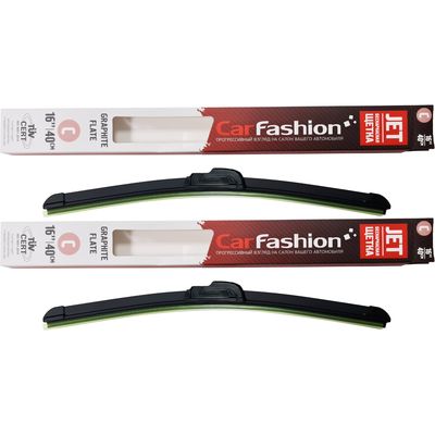 Щётки стеклоочистителя для Audi 80 II (B1) седан 1972-1978, дворники на Ауди 80 комплект CarFashion JET бескаркасные - водительский 400 мм, пассажирский 400 мм (16 / 16 дюймов)