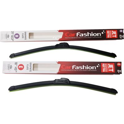 Щётки стеклоочистителя для Renault Clio II седан 1998-2002, дворники на Рено Клио комплект CarFashion JET бескаркасные - водительский 525 мм, пассажирский 450 мм (21 / 18 дюймов)