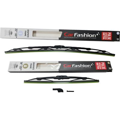 Щётки стеклоочистителя для Geely Vision X1 хэтчбек 5 дв. 2017-2019, дворники на Джили Вижн Х1 комплект CarFashion PULSE каркасные - водительский 550 мм, пассажирский 350 мм (22 / 14 дюймов)