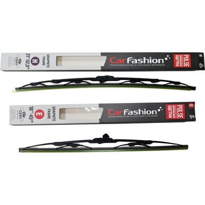 Щётки стеклоочистителя для Renault Clio II седан 1998-2002, дворники на Рено Клио комплект CarFashion PULSE каркасные - водительский 525 мм, пассажирский 450 мм (21 / 18 дюймов)