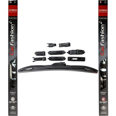 Щётки стеклоочистителя для Acura CSX седан 2005-2011, дворники на Акура ЦСХ комплект CarFashion HYBRID гибридные - водительский 650 мм, пассажирский 600 мм (26 / 24 дюймов)