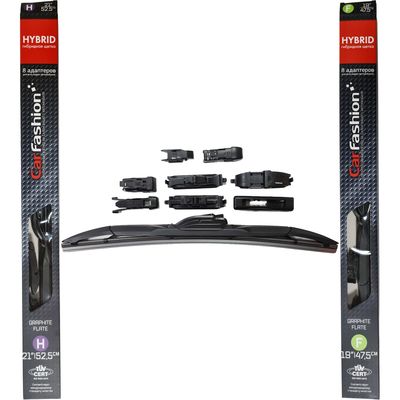 Щётки стеклоочистителя для Audi A3 I (8L) Рестайлинг хэтчбек 3 дв. 2000-2003, дворники на Ауди А3 комплект CarFashion HYBRID гибридные - водительский 525 мм, пассажирский 475 мм (21 / 19 дюймов)