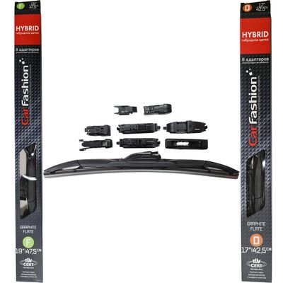 Щётки стеклоочистителя для Ford KA I хэтчбек 3 дв. 1996-2008, дворники на Форд Ка комплект CarFashion HYBRID гибридные - водительский 475 мм, пассажирский 425 мм (19 / 17 дюймов)