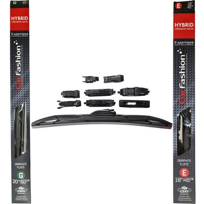 Щётки стеклоочистителя для Hyundai Accent II (LC) хэтчбек 5 дв. 1999-2012, дворники на Хендай Акцент комплект CarFashion HYBRID гибридные - водительский 500 мм, пассажирский 450 мм (20 / 18 дюймов)