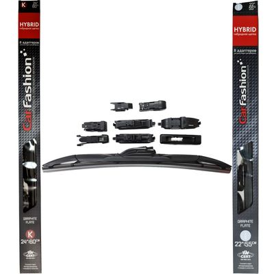 Щётки стеклоочистителя для Acura TSX II универсал 5 дв. 2008-2014, дворники на Акура ТСХ комплект CarFashion HYBRID гибридные - водительский 600 мм, пассажирский 550 мм (24 / 22 дюймов)