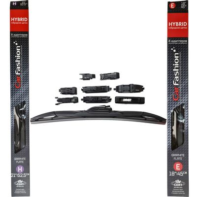 Щётки стеклоочистителя для Renault Clio II хэтчбек 3 дв. 1998-2002, дворники на Рено Клио комплект CarFashion HYBRID гибридные - водительский 525 мм, пассажирский 450 мм (21 / 18 дюймов)