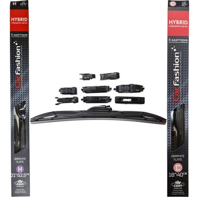 Щётки стеклоочистителя для Ford EcoSport I Рестайлинг внедорожник 5 дв. 2017-н.в., дворники на Форд ЭкоСпорт комплект CarFashion HYBRID гибридные - водительский 525 мм, пассажирский 400 мм (21 / 16 дюймов)