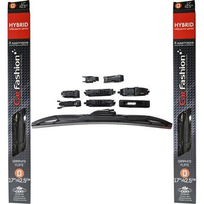 Щётки стеклоочистителя для Hyundai Galloper II внедорожник 5 дв. 1997-2003, дворники на Хендай Галлопер комплект CarFashion HYBRID гибридные - водительский 425 мм, пассажирский 425 мм (17 / 17 дюймов)