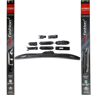 Щётки стеклоочистителя для Ford Edge I Рестайлинг внедорожник 5 дв. 2010-2014, дворники на Форд Эйдж комплект CarFashion HYBRID гибридные - водительский 650 мм, пассажирский 500 мм (26 / 20 дюймов)