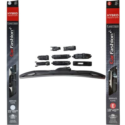 Щётки стеклоочистителя для Hyundai Coupe II (GK) купе 2002-2007, дворники на Хендай Купе комплект CarFashion HYBRID гибридные - водительский 550 мм, пассажирский 450 мм (22 / 18 дюймов)