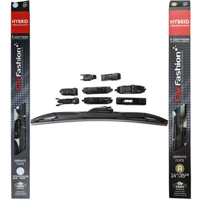 Щётки стеклоочистителя для Geely Vision X1 хэтчбек 5 дв. 2017-2019, дворники на Джили Вижн Х1 комплект CarFashion HYBRID гибридные - водительский 550 мм, пассажирский 350 мм (22 / 14 дюймов)