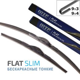 Щётки стеклоочистителя для Renault 12 седан 1969-1980, дворники MTF Light FLAT SLIM бескаркасные комплект - водительский 400 мм, пассажирский 400 мм