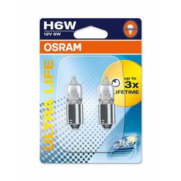 H6W лампы 12V-6W (BAX9s) Osram Ultra Life (увелич. срок службы) 64132ULT-02B
