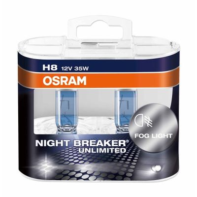 H8 лампы 12V-35W (PGJ19-1) Osram Night Breaker Unlimited DuoBox (+110% света) 64212NBU-HCB