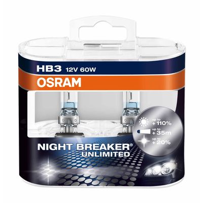 HB3 лампы 12V- 60W (P20d) Osram Night Breaker Unlimited DuoBox (+110% света) 9005NBU-HCB