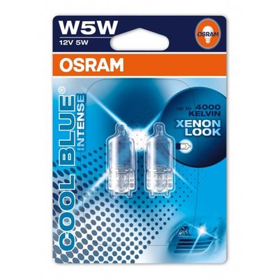 W5W лампы 12V-5W (W2,1x9,5d) Osram Cool Blue Intense (белый яркий свет-голубовытый оттенок) 2825HCBI-02B