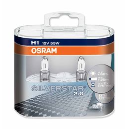H1 лампы 12V-55W (P14,5s) Osram Silverstar 2.0 (+60% света+серебристый дизайн) 64150SV2-HCB
