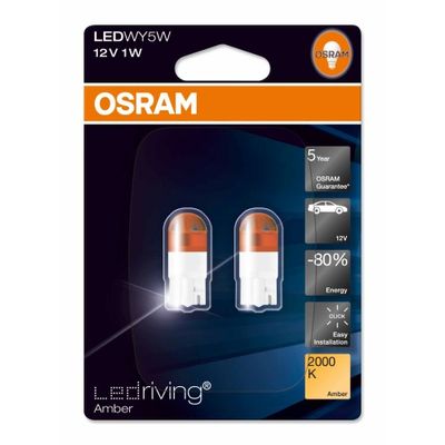 Светодиодные лампы WY5W 12V-1W (W2,1x9,5d) Osram LEDriving 2000K Yellow 2855YE-02B