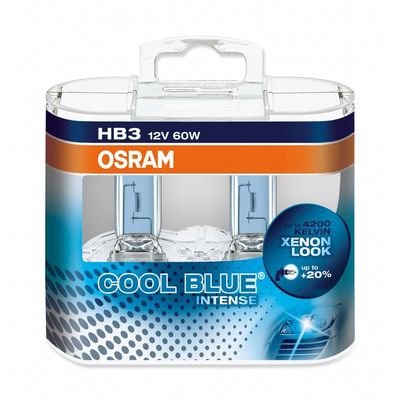HB3 лампы 12V- 60W (P20d) Osram Cool Blue Intense DuoBox (белый яркий свет-голуб.оттен.) 9005CBI-HCB