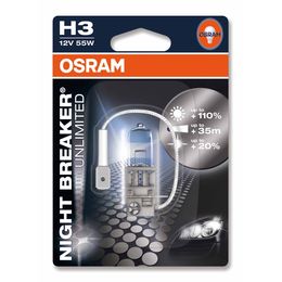 H3 лампа 12V-55W (PK22s) Osram Night Breaker Unlimited (+110% света) 64151NBU-01B