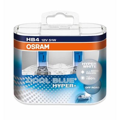 HB4 лампы 12V- 51W (P22d) Osram Cool Blue Hyper+ DuoBox (бело-голубоват. свет) 69006CBH+-HCB