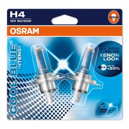 H4 лампы 12V- 60/55W (P43t) Osram Cool Blue Intense (белый яркий свет-голуб.оттен.) 64193CBI-02B