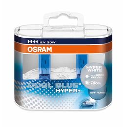 H11 лампы 12V-55W (PGJ19-2) Osram Cool Blue Hyper+ DuoBox (бело-голубоват. свет) 62211CBH+-HCB