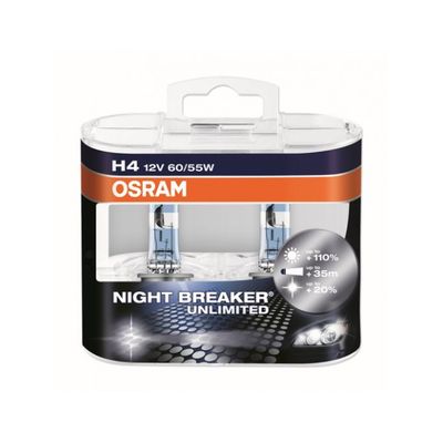 Галогеновые лампы H4 OSRAM Night Breaker Unlimited 12V-60/55W (P43t) 64193NBU-HCB