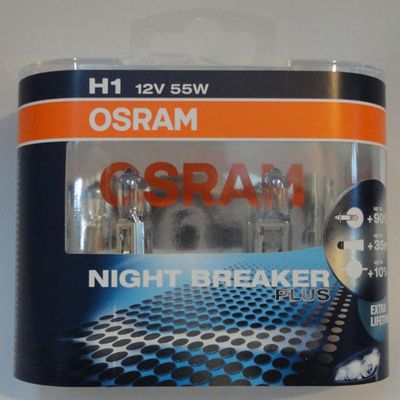 12V Н1 55w+90%(P14,5s) ресурс +50% NIGHT BREAKER PLUS OSRAM