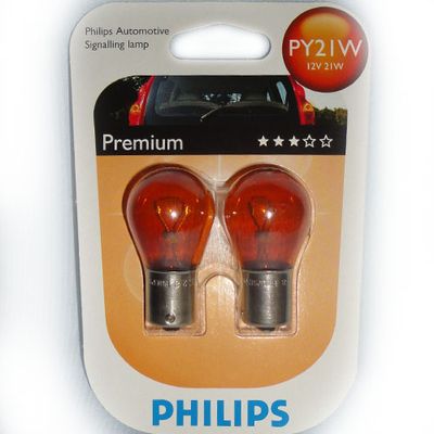 Лампа Philips PY21W 12496 NA 12V B2
