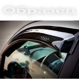 Дефлекторы окон для Toyota Avensis III седан 2009- с хромированным молдингом, ветровики накладные